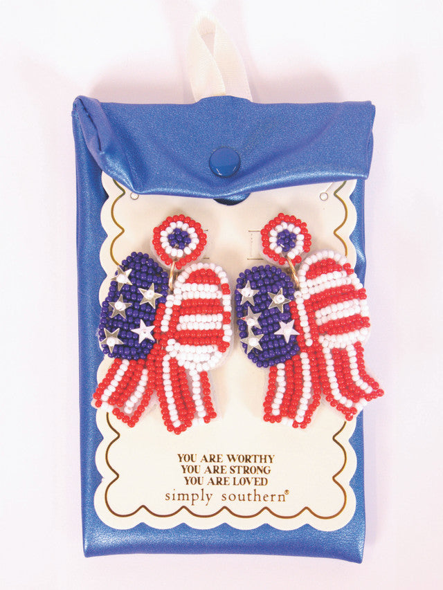 Simply Southern Freedom USA Earrings - Lace and Grace Boutique