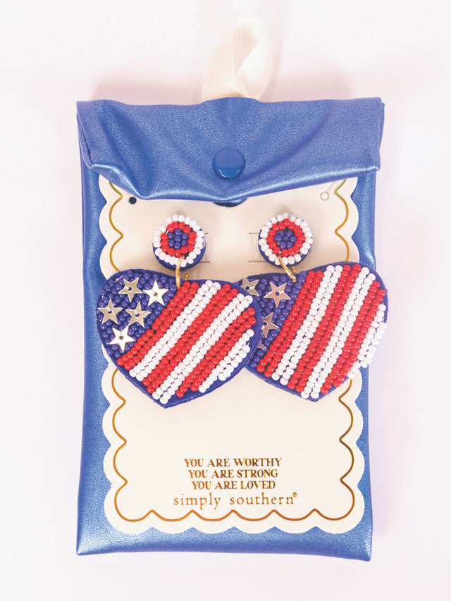 Simply Southern Freedom USA Earrings - Lace and Grace Boutique