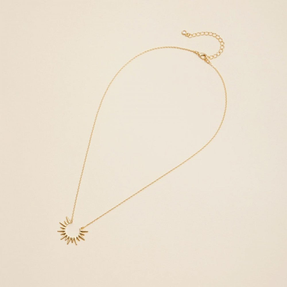 Dainty Chain Link Starburst Pendant Necklace - Gold - Lace and Grace Boutique