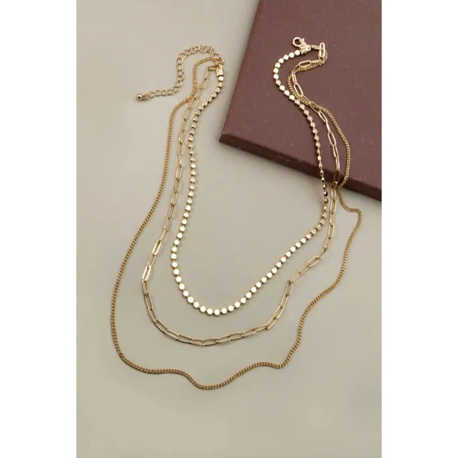 Triple Layered Gold Necklace - Lace and Grace Boutique