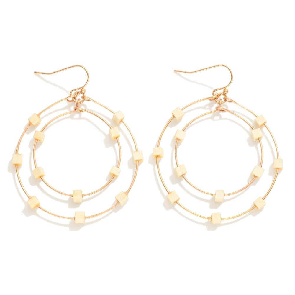 Layered Wire Hoop Drop Earrings - Lace and Grace Boutique
