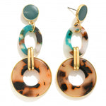 Marbled Drop Earrings - Green - Lace and Grace Boutique