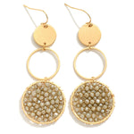 Linked Faceted Beaded Drop Earrings - Brown - Lace and Grace Boutique