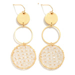 Linked Faceted Beaded Drop Earrings - White - Lace and Grace Boutique