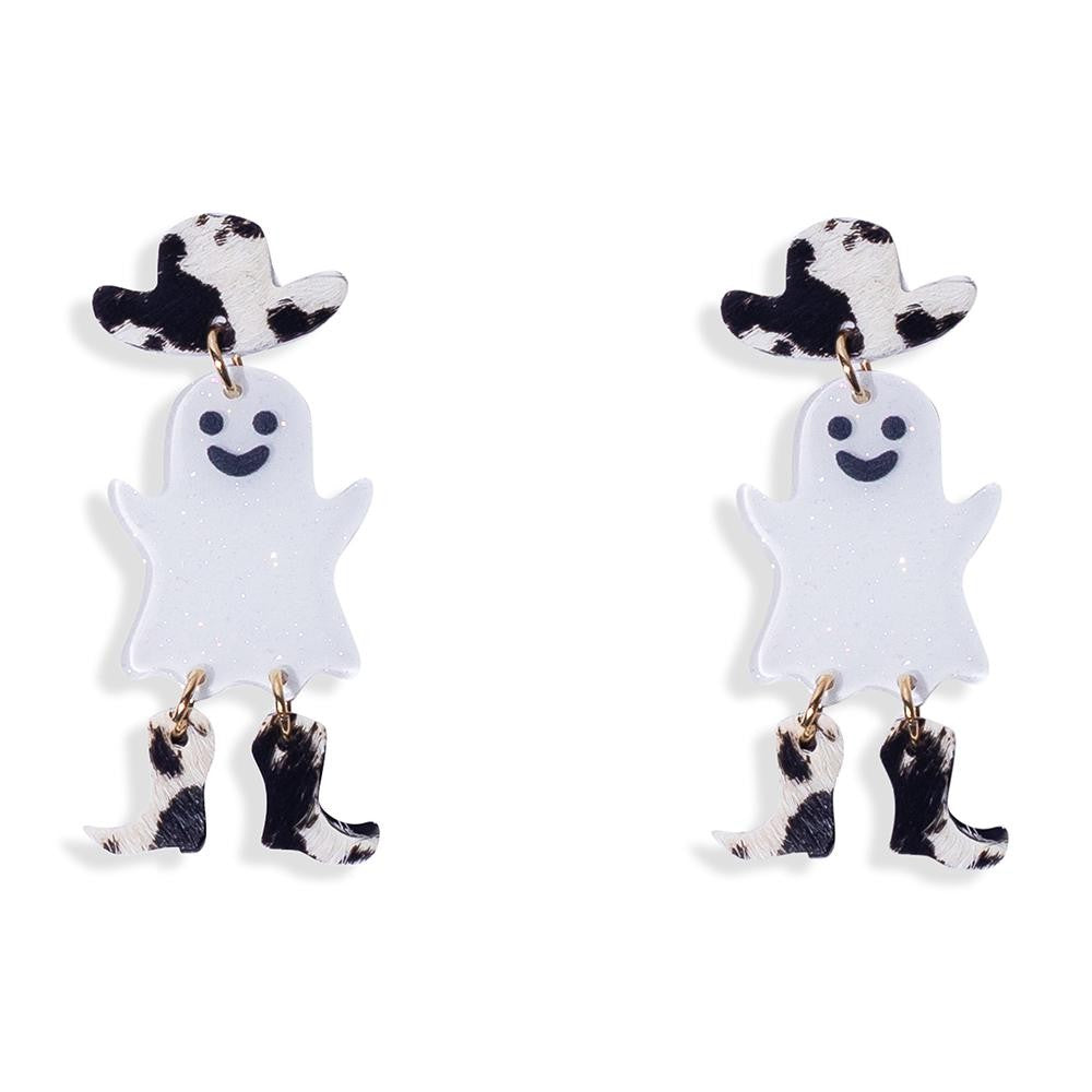 Western Glitter Ghost Drop Earrings - Lace and Grace Boutique