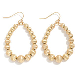Gold Beaded Teardrop Earrings - Lace and Grace Boutique