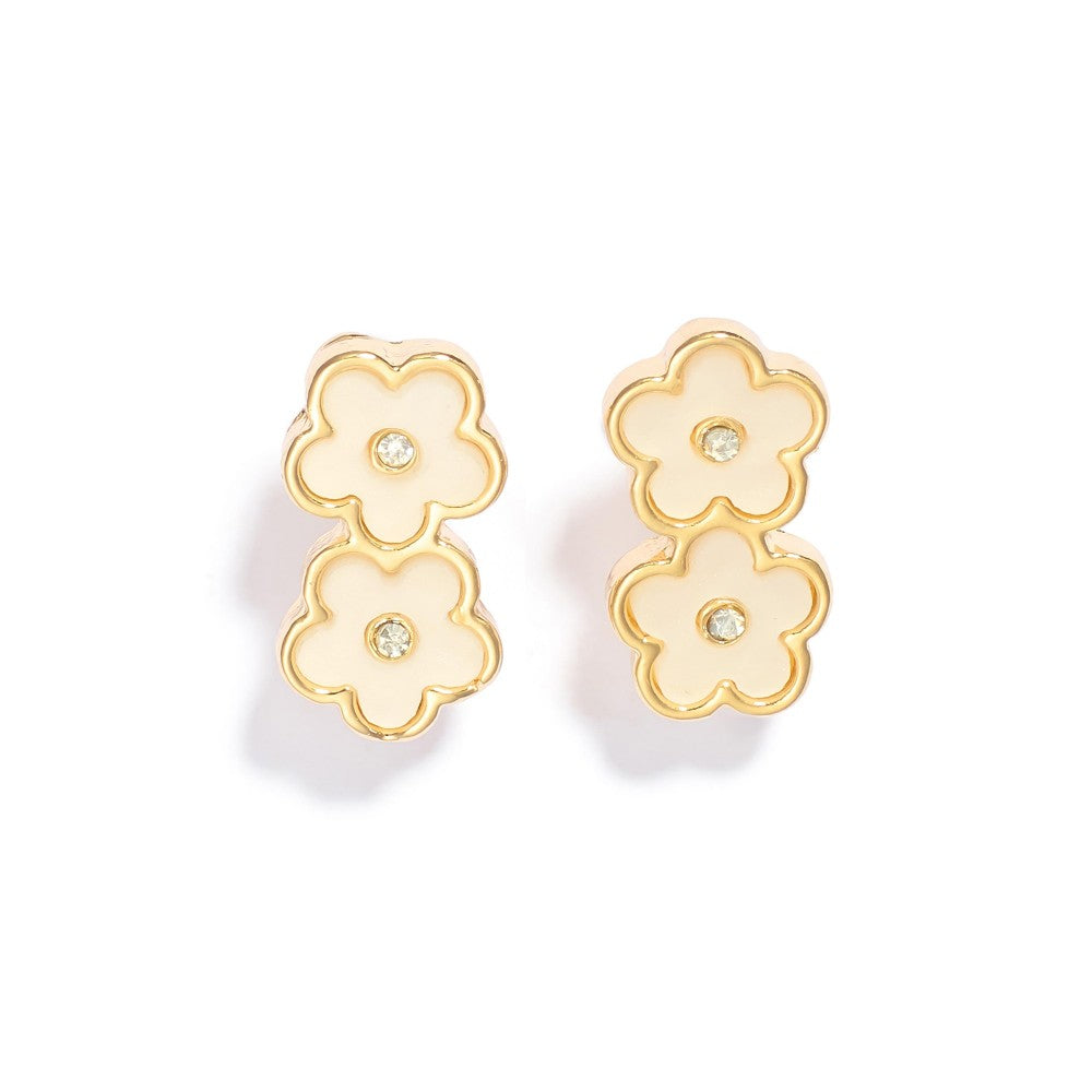 Pearlescent Flower Earrings - White - Lace and Grace Boutique