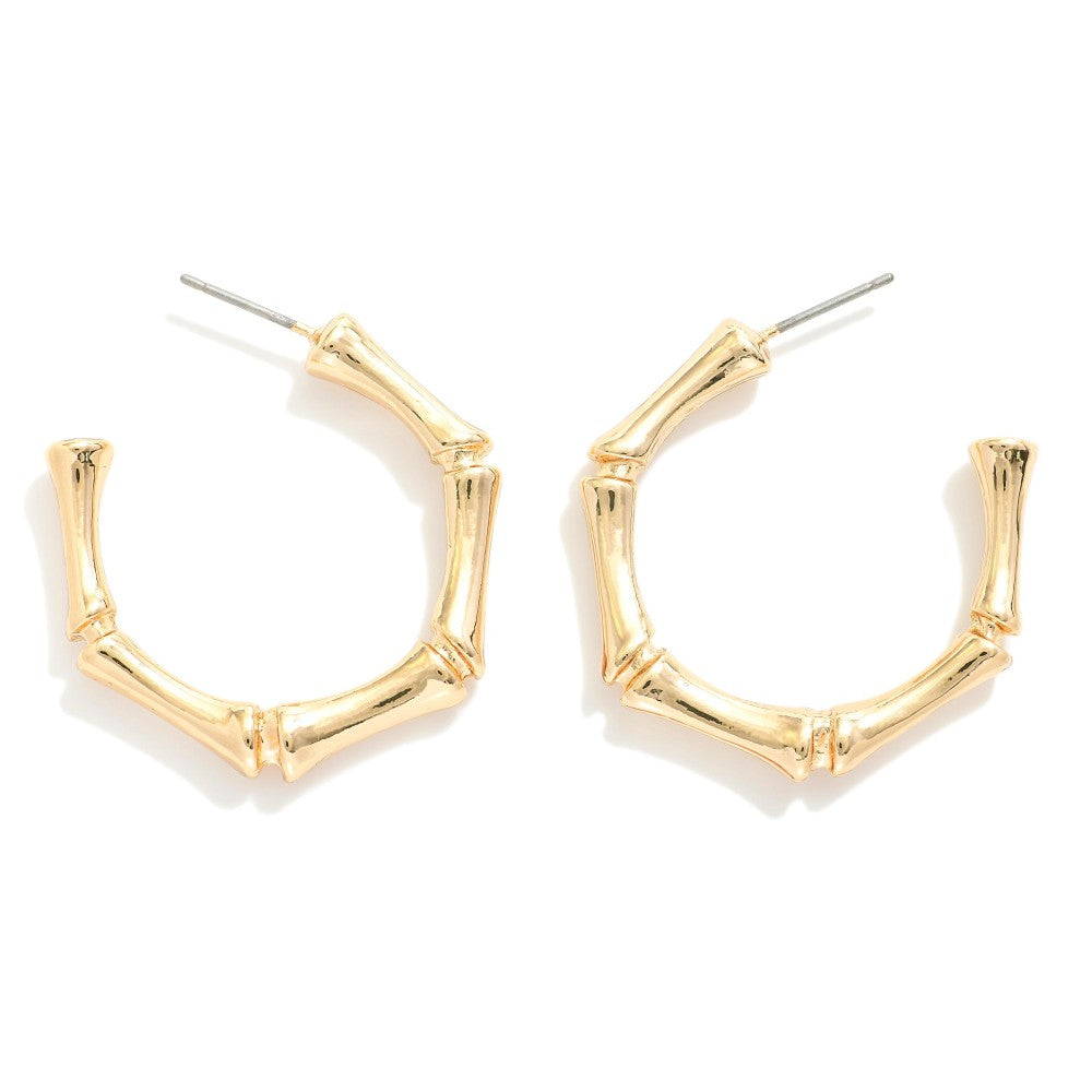 Rigid Gold Hoop Earrings - Lace and Grace Boutique