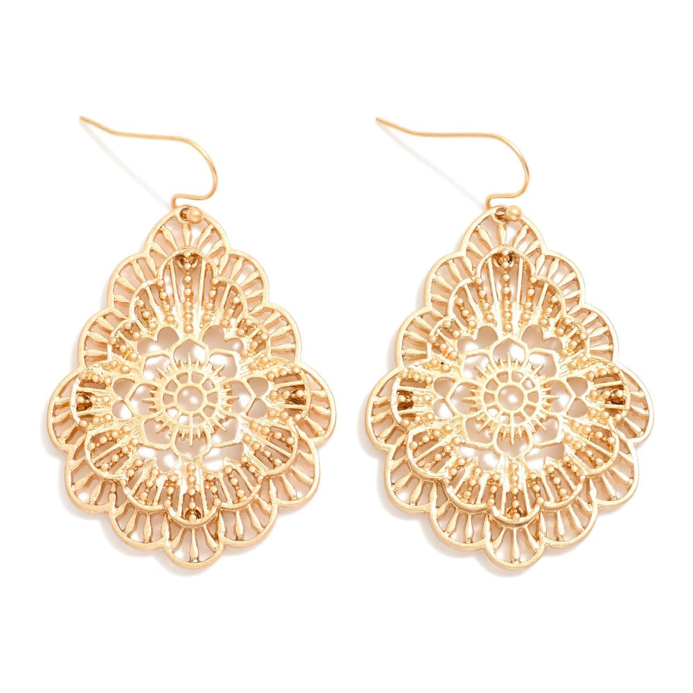 Layered Mandala Teardrop Earrings - Lace and Grace Boutique