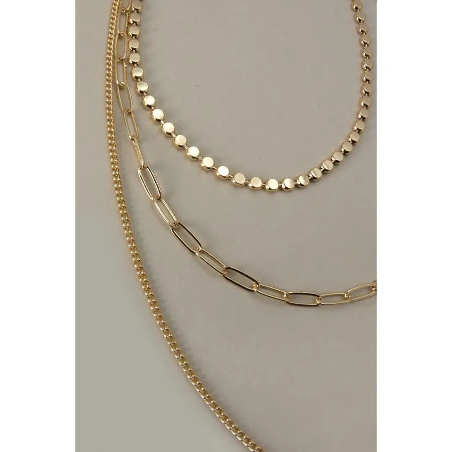 Triple Layered Gold Necklace - Lace and Grace Boutique