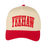 C.C "YEEHAW" Embroidered Two Tone Baseball Cap - Red/Beige - Lace and Grace Boutique