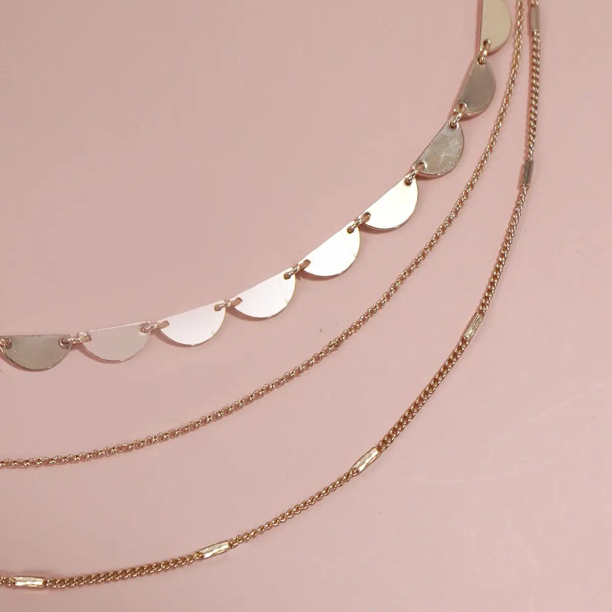 Triple Layered Bib Chain Necklace - Lace and Grace Boutique
