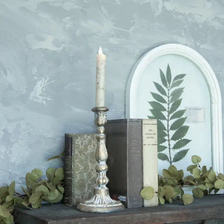 Aged Taper Candlestick 9.5" - Lace and Grace Boutique