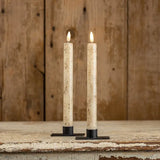 3D Flame 9.5" Cream Taper Candles, Set Of 2 - Lace and Grace Boutique