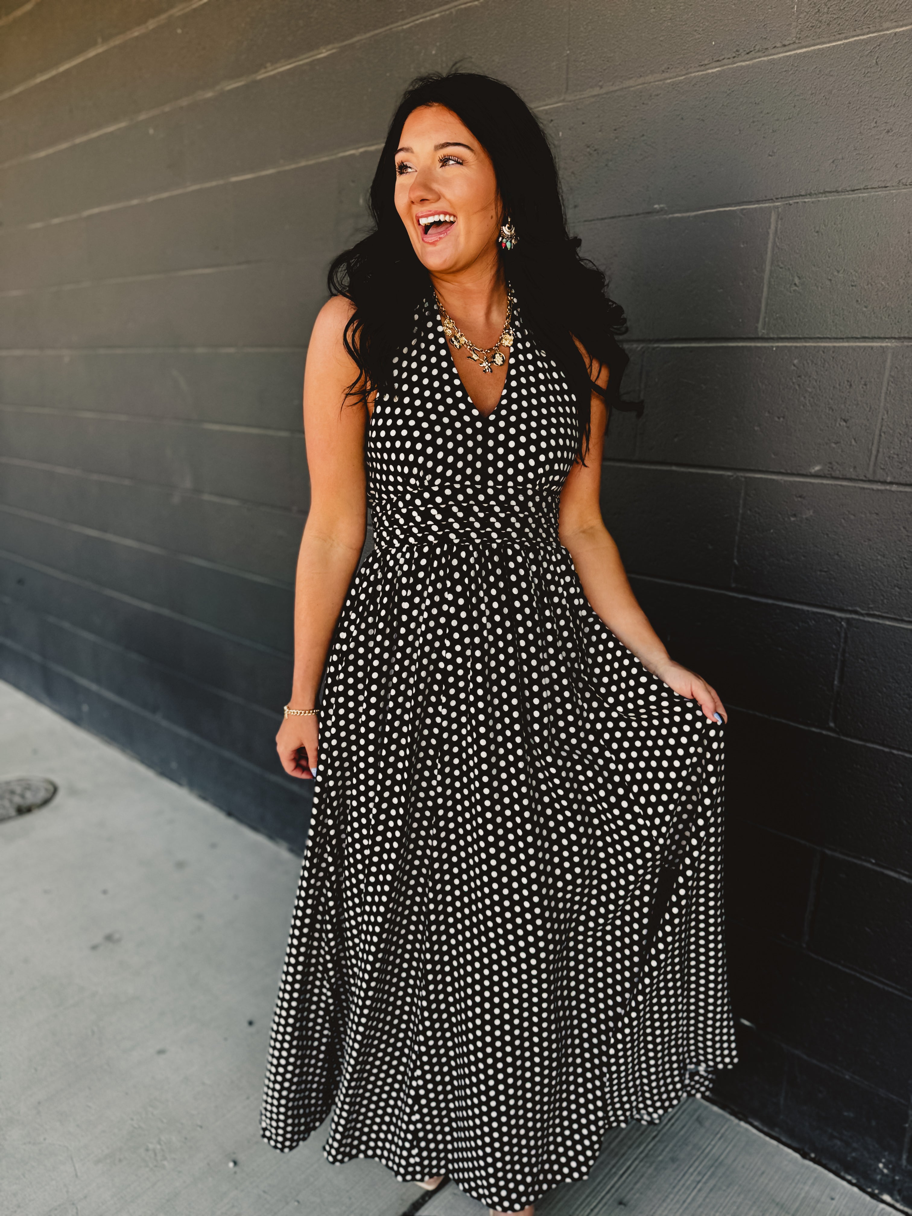 Polka Dot Halter Dress