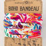 Natural Life Boho Bandeau Headband - Rainbow Cream Floral - Lace and Grace Boutique
