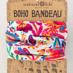 Natural Life Boho Bandeau Headband - Rainbow Cream Floral - Lace and Grace Boutique