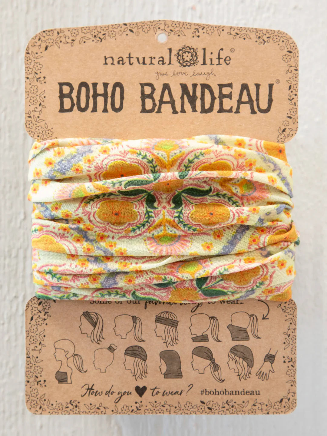 Natural Life Boho Bandeau - Diamond Block Cream - Lace and Grace Boutique