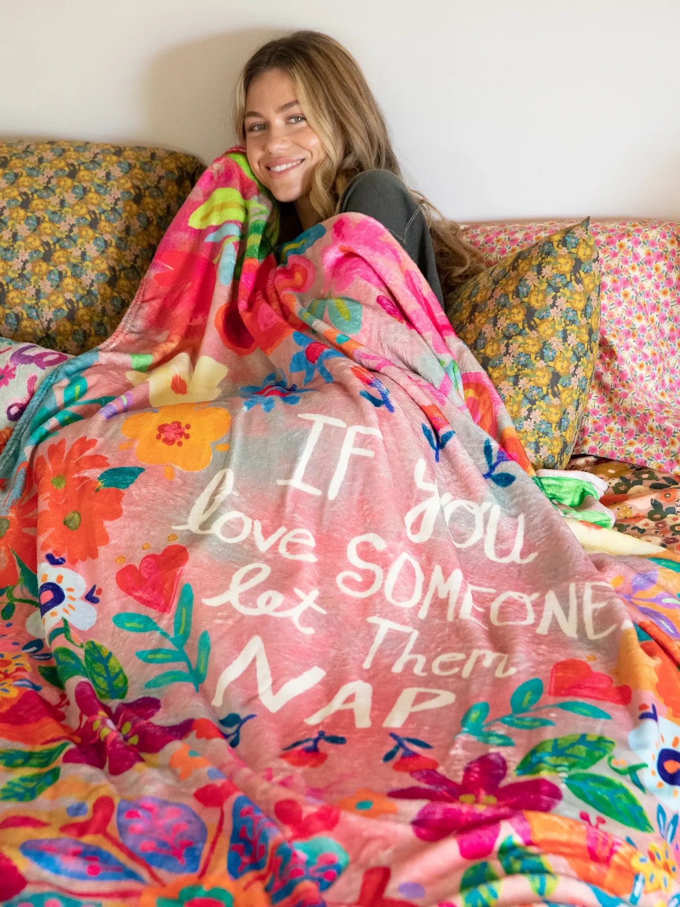 Natural Life Double-Sided Cozy Throw Blanket - Let Them Nap - Lace and Grace Boutique