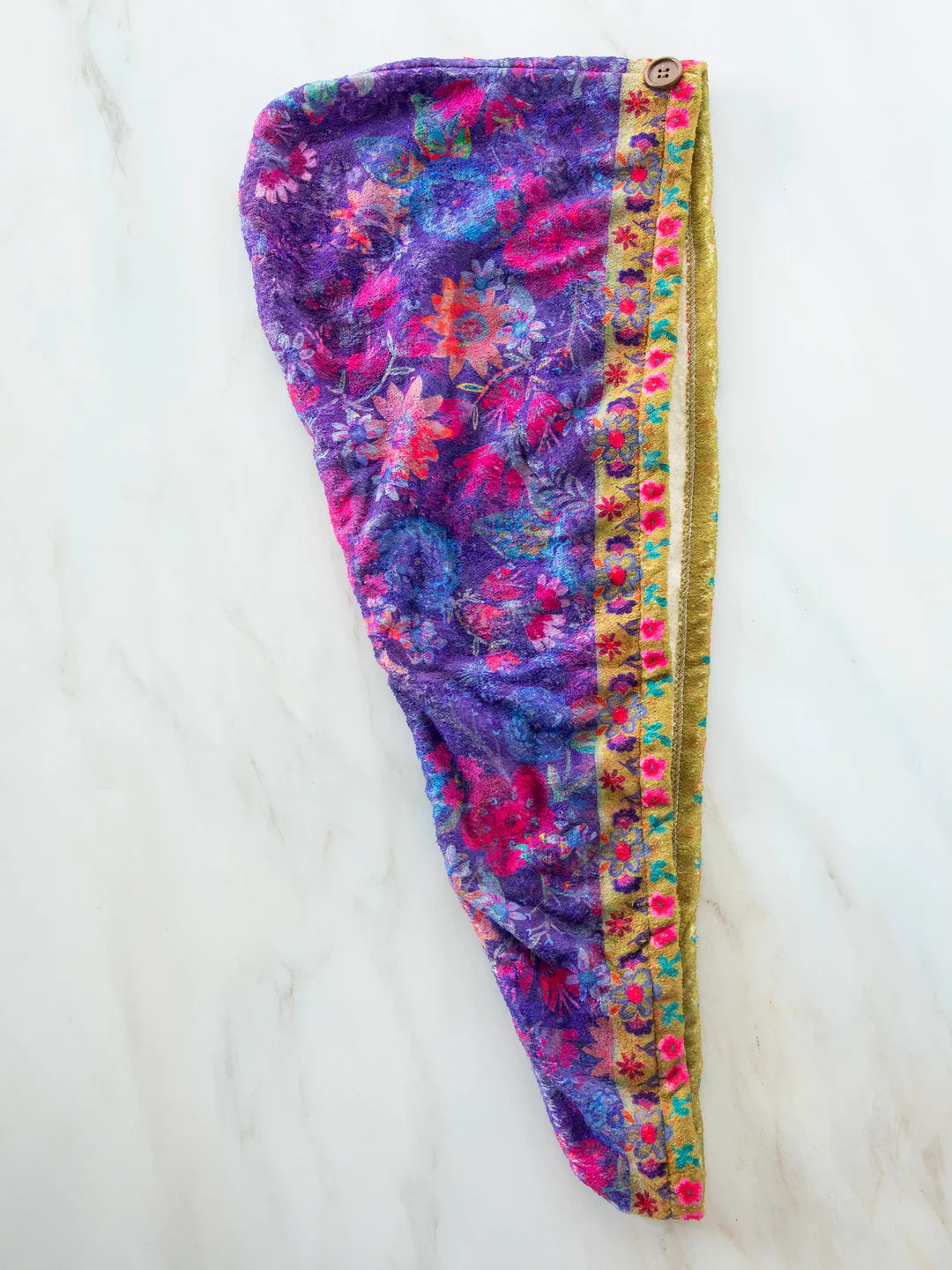 Natural Life Microfiber Hair Towel Wrap - Dark Floral Garden - Lace and Grace Boutique