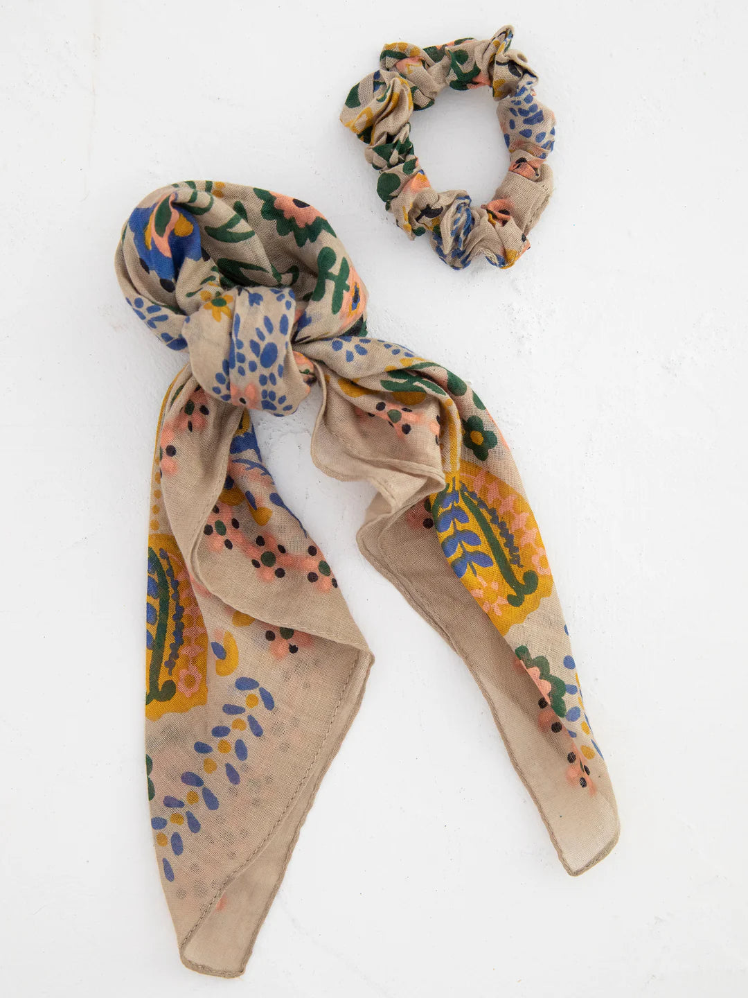 Natural Life Bandana & Scrunchie Set - Mandala Light Grey - Lace and Grace Boutique