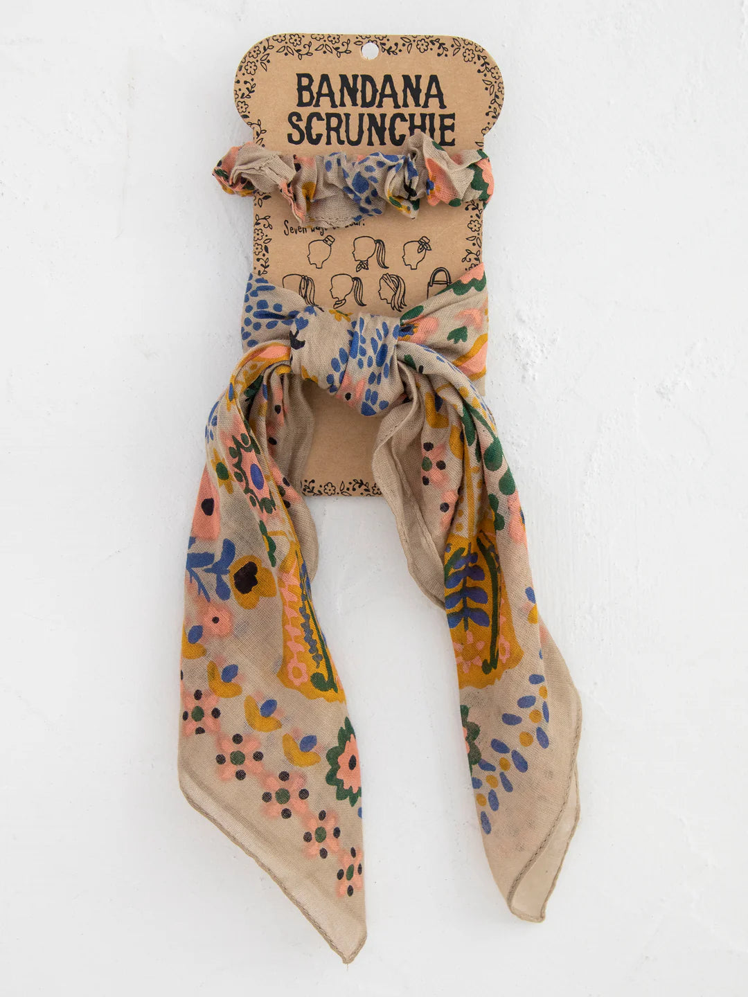 Natural Life Bandana & Scrunchie Set - Mandala Light Grey - Lace and Grace Boutique