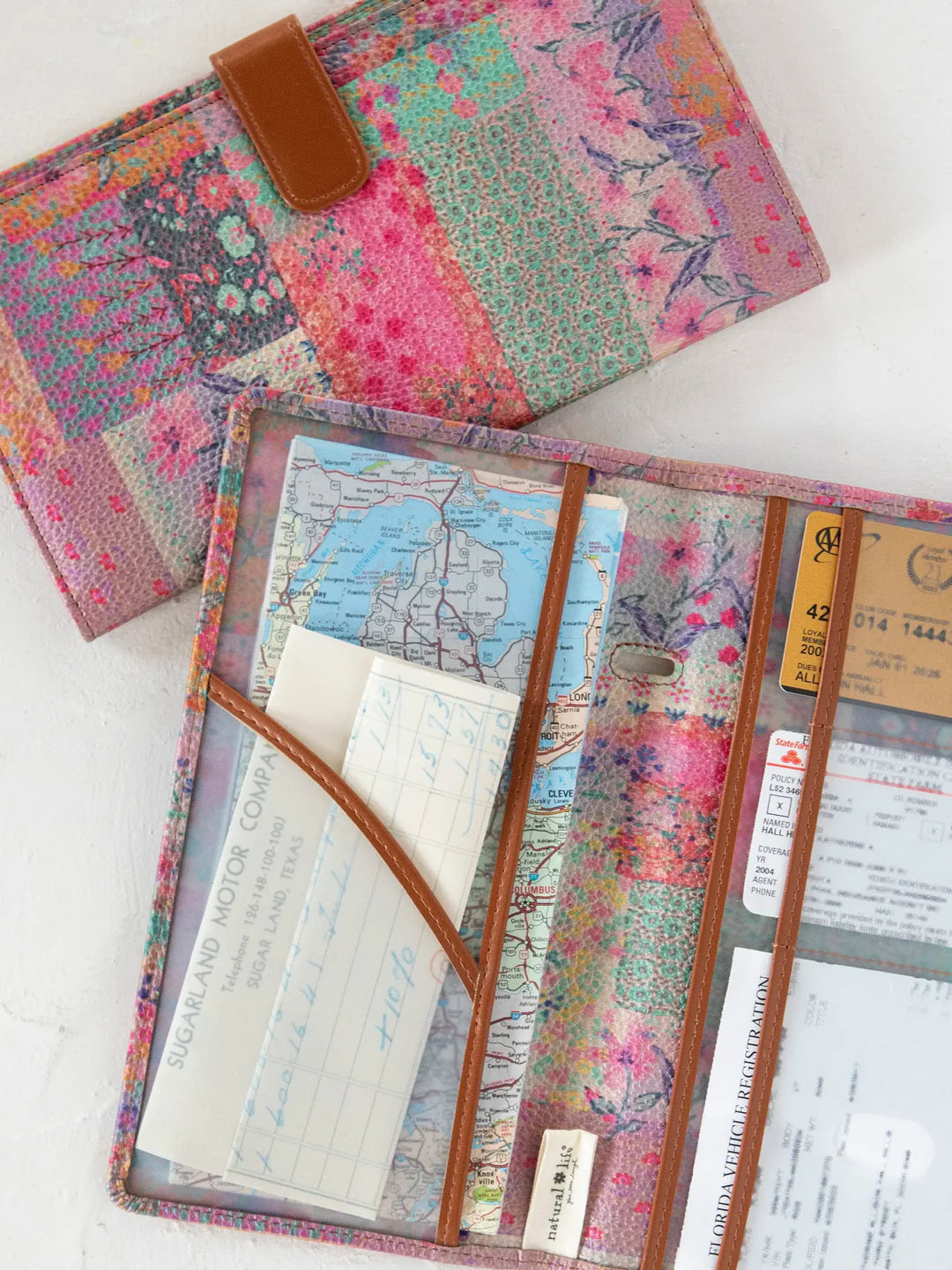 Natural Life Car Document Holder - Pink Watercolor - Lace and Grace Boutique