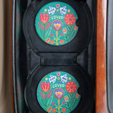 Natural Life Car Coasters Set of 2 - Loved - Lace and Grace Boutique