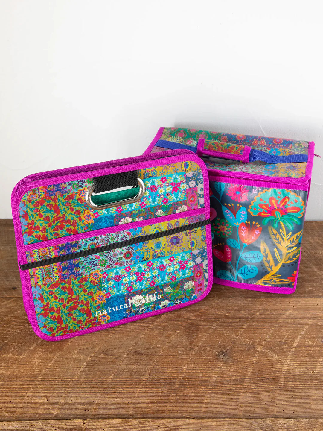 Natural Life Car Trunk Organizer - Navy Folk Flower - Lace and Grace Boutique