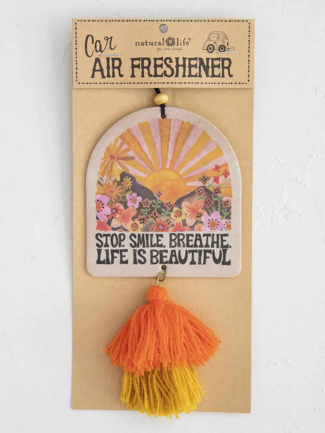 Natural Life Car Air Freshener - Stop. Smile. Breath. - Lace and Grace Boutique