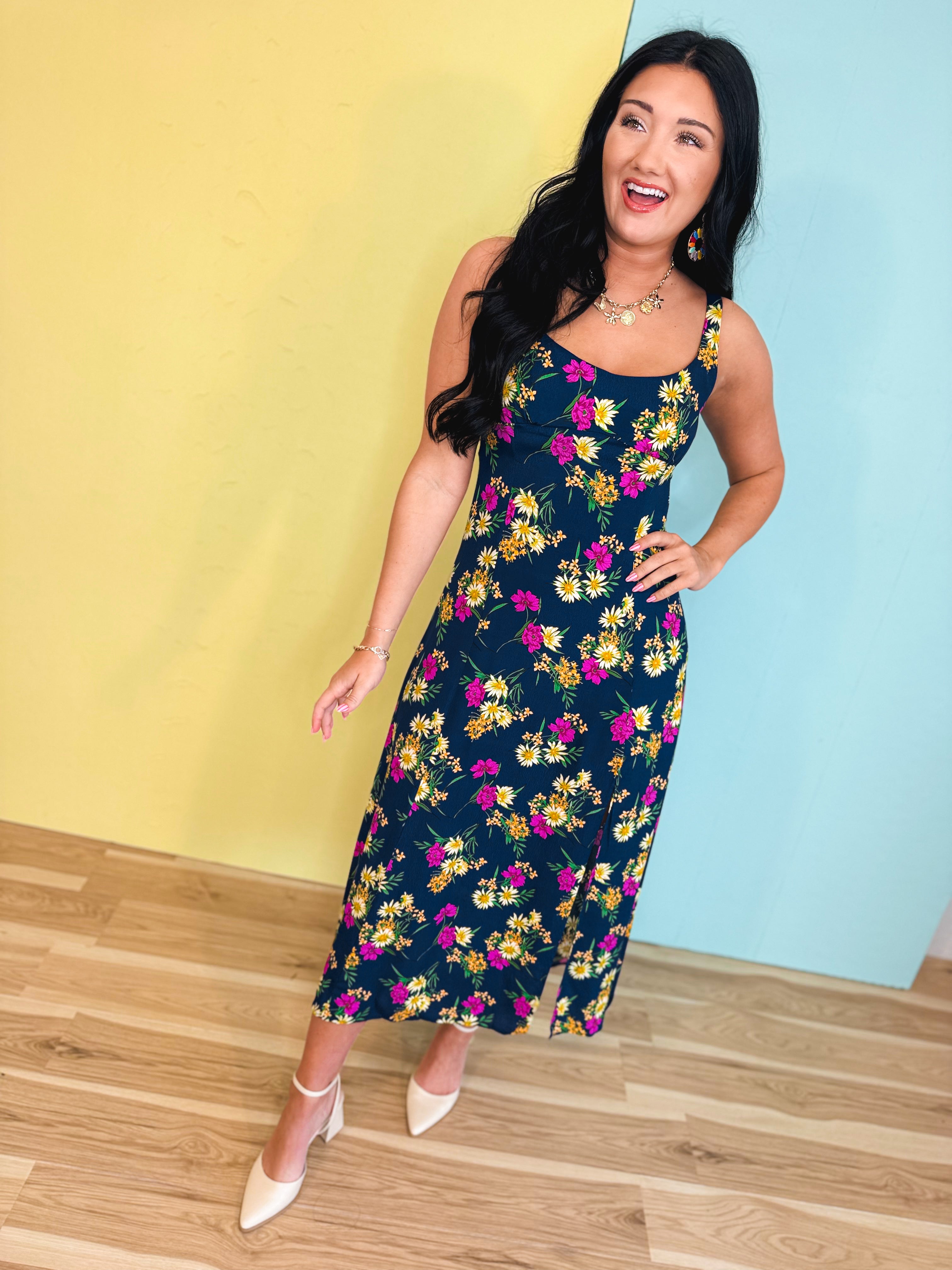Floral Slit Midi Dress