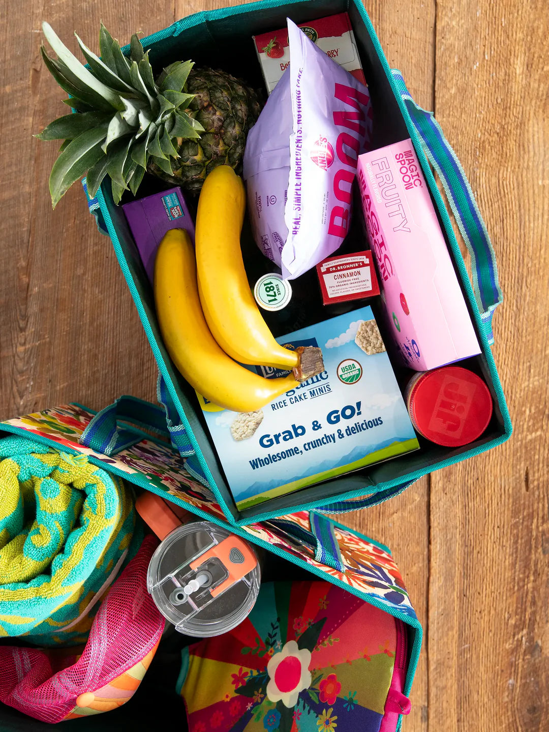 Natural Life Reusable Grocery Tote - Bright Floral - Lace and Grace Boutique