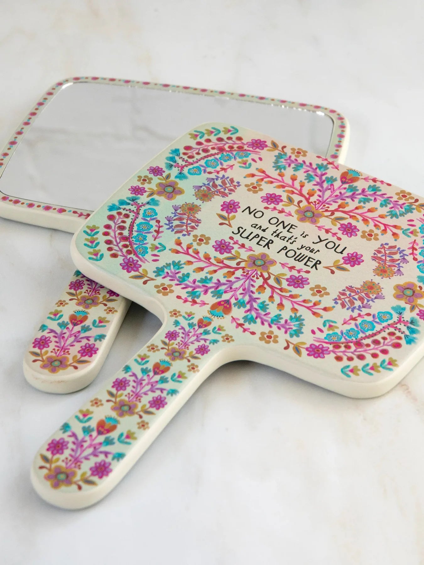 Natural Life Wooden Hand Mirror - No One Is You - Lace and Grace Boutique