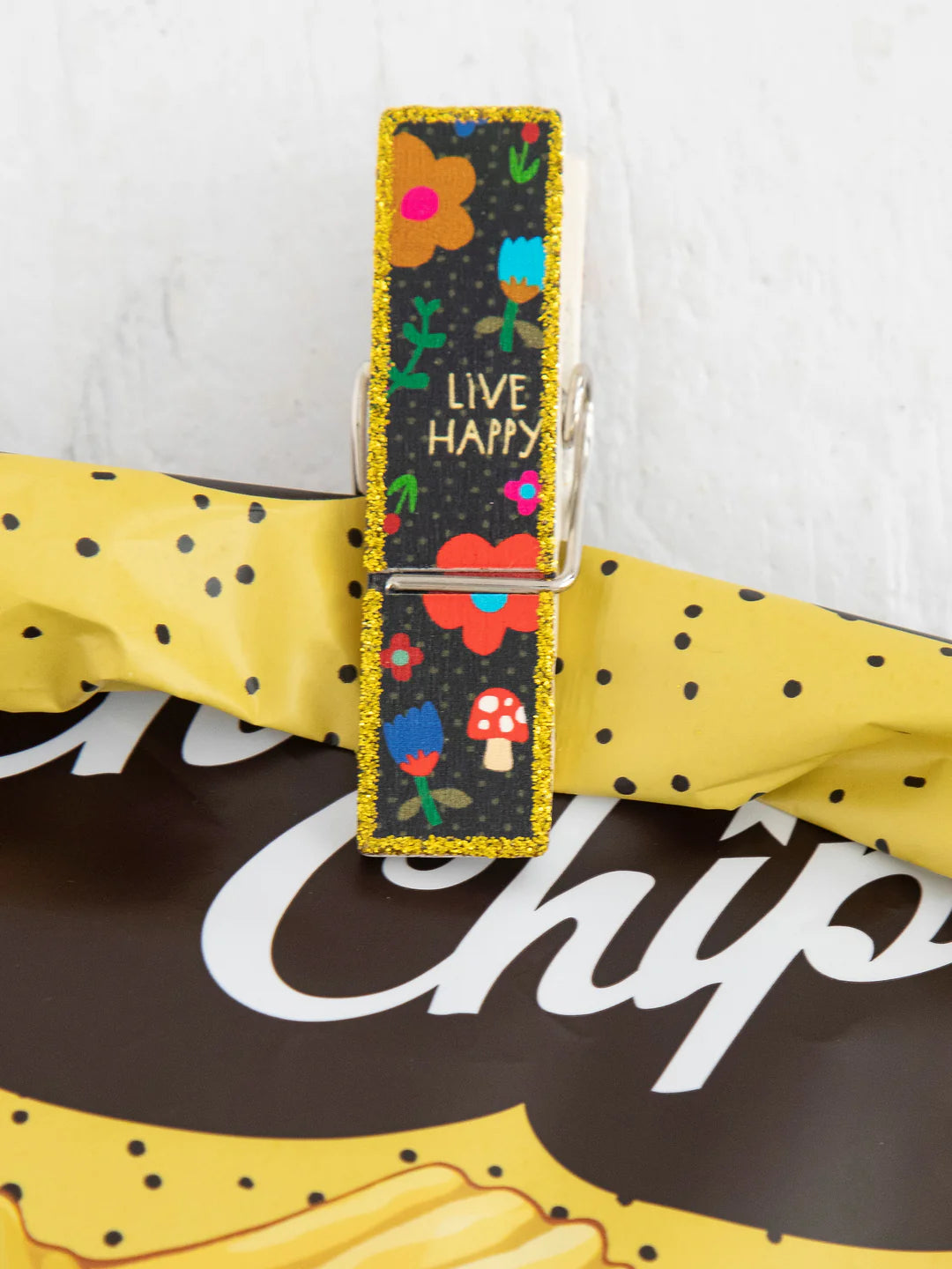 Natural Life Happy Clips, Set of 4 - Live Happy Floral - Lace and Grace Boutique