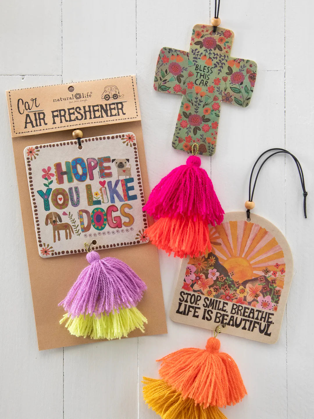 Natural Life Car Air Freshener - Bless This Car - Lace and Grace Boutique