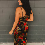 Midnight Floral Satin Two Piece Set - Black - Lace and Grace Boutique