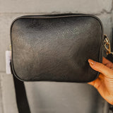Checkered Crossbody Bag - Black