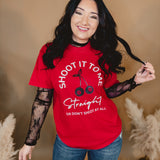 Shoot It To Me Straight Tee - Red - Lace and Grace Boutique