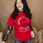 Shoot It To Me Straight Tee - Red - Lace and Grace Boutique