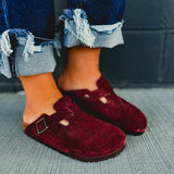 Birkenstock Boston Suede Leather Clog - Zinfandel