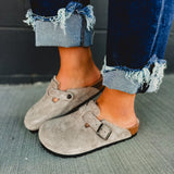 Birkenstock Boston Shearling Suede Clog - Taupe