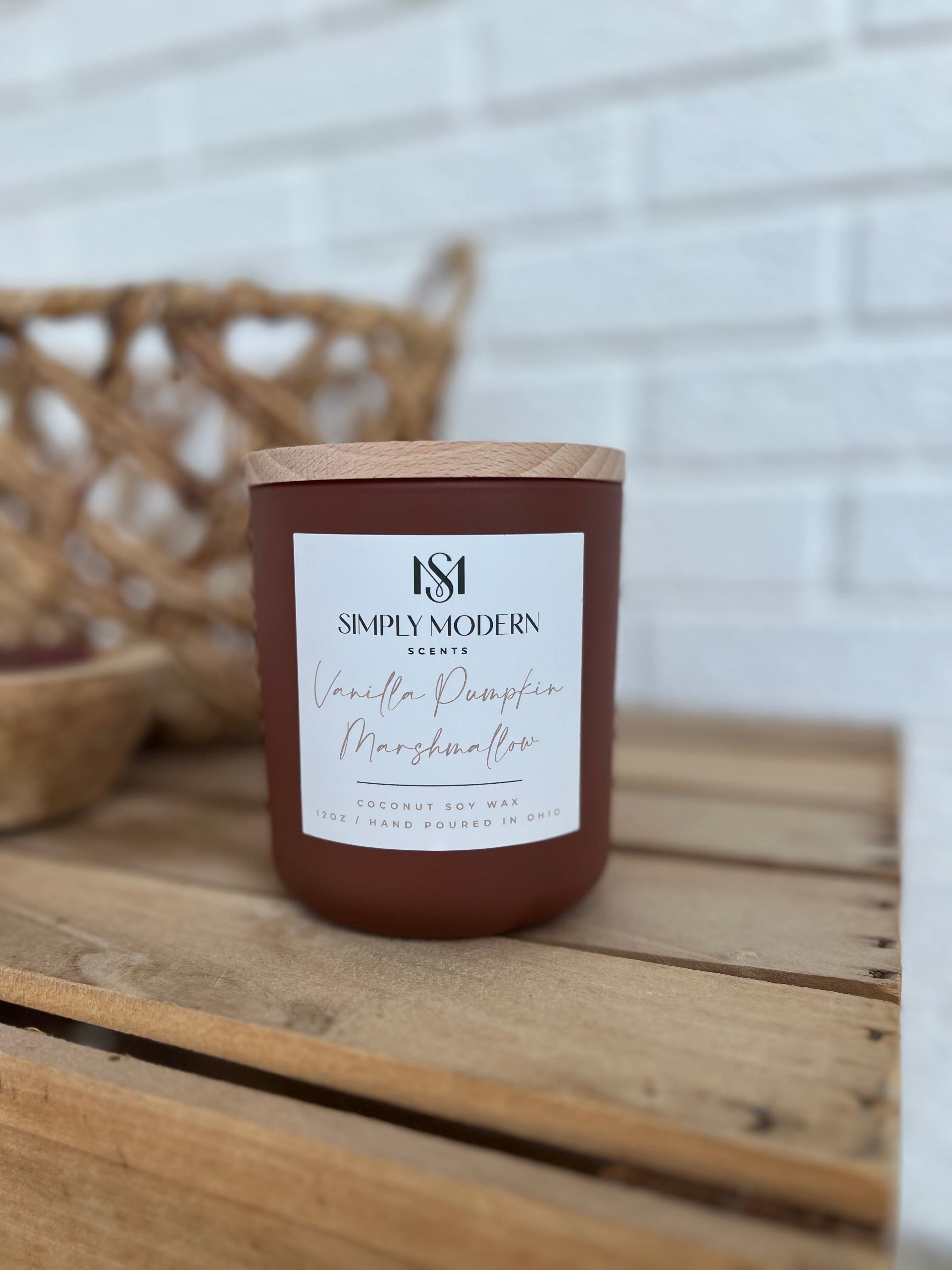 Simply Modern Soy Wax Candle - Vanilla Pumpkin Marshmallow - Lace and Grace Boutique