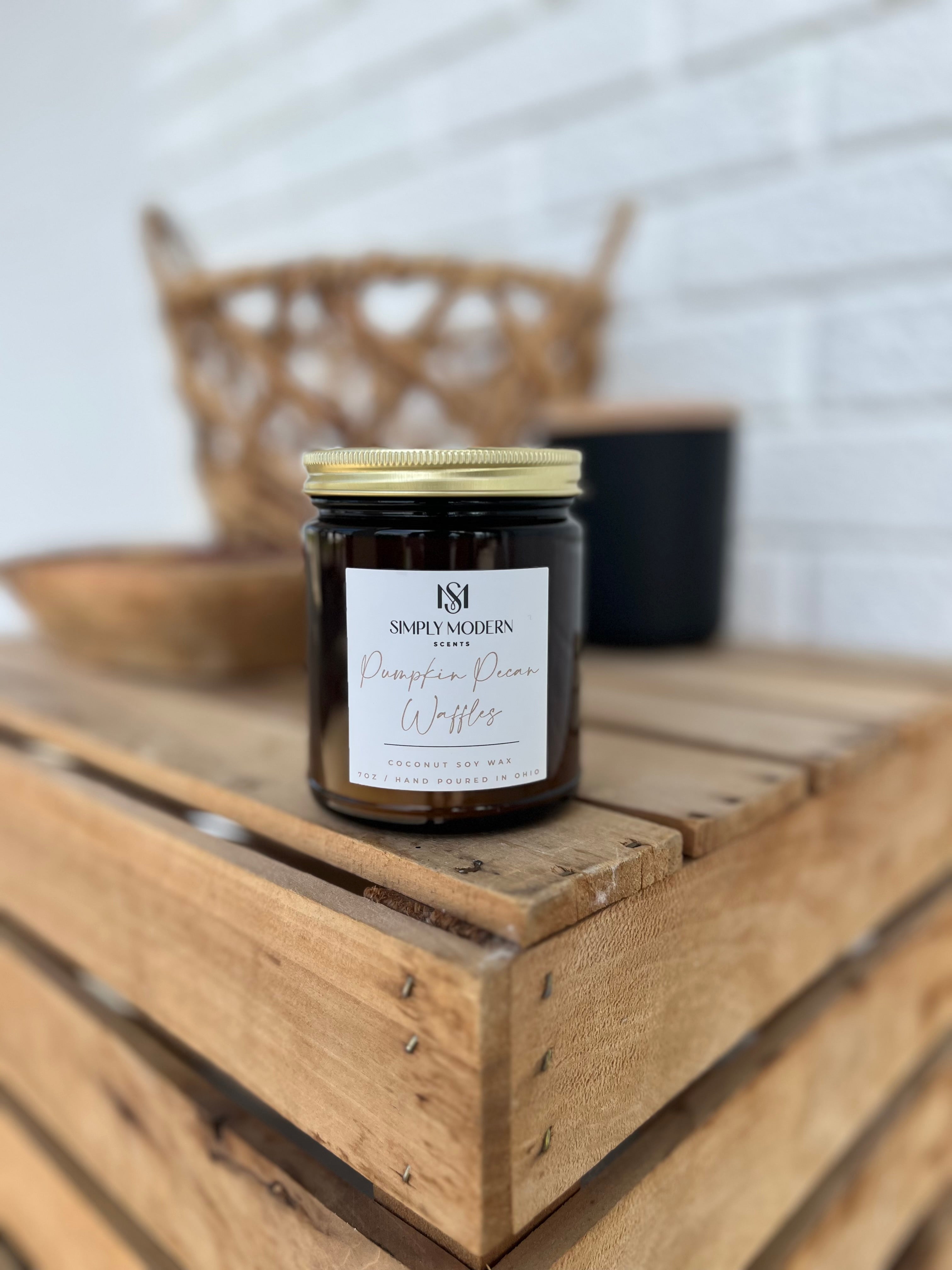 Simply Modern Soy Wax Candle 7oz. - Pumpkin Pecan Waffles - Lace and Grace Boutique