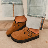 Birkenstock Boston Pap Chunky Shearling Clog - Dark Tea