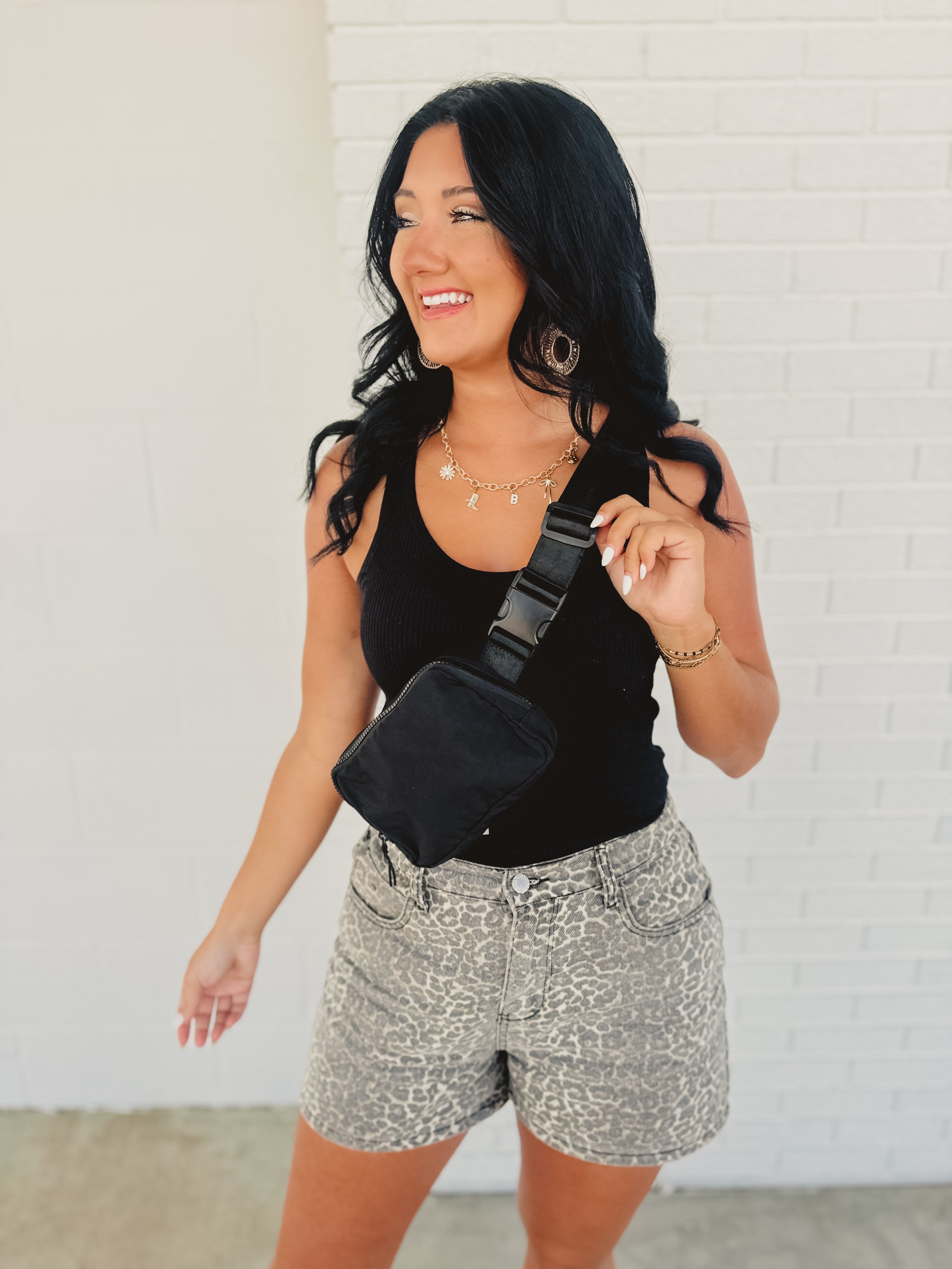 Nylon Belt Bag - Black - Lace and Grace Boutique