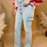 Alyssa Vervet 90's Vintage Cargo Utility Jeans - Lace and Grace Boutique