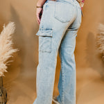 Alyssa Vervet 90's Vintage Cargo Utility Jeans - Lace and Grace Boutique