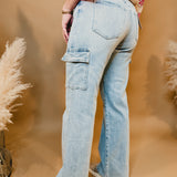 Alyssa Vervet 90's Vintage Cargo Utility Jeans - Lace and Grace Boutique