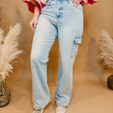 Alyssa Vervet 90's Vintage Cargo Utility Jeans - Lace and Grace Boutique