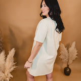 Western Boot Graphic T-Shirt Dress - Natural - Lace and Grace Boutique
